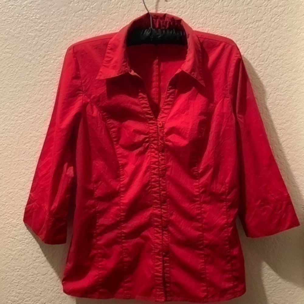 Tribal red button up shirt